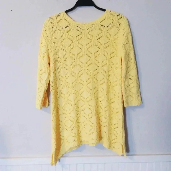 Chadwicks of Boston Yellow Crochet Sweater  NWOT - Picture 1 of 6